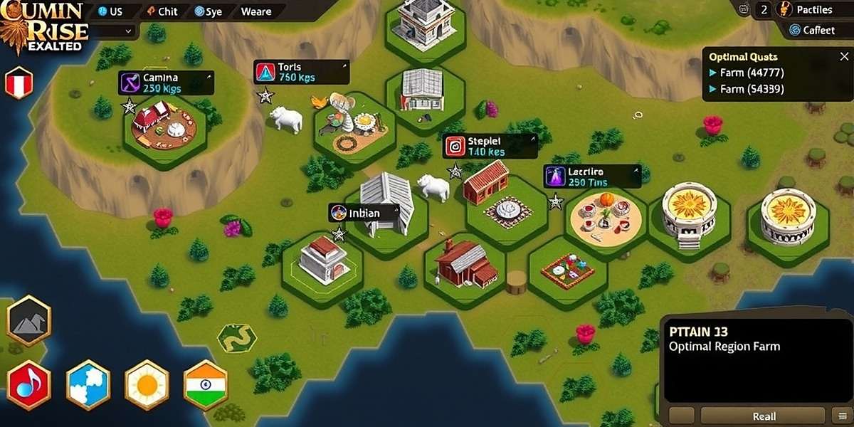 Cumin Rise Exalted Farming Strategy Cumin Rise Exalted strategy guide showing optimal farm layout for different Indian regions